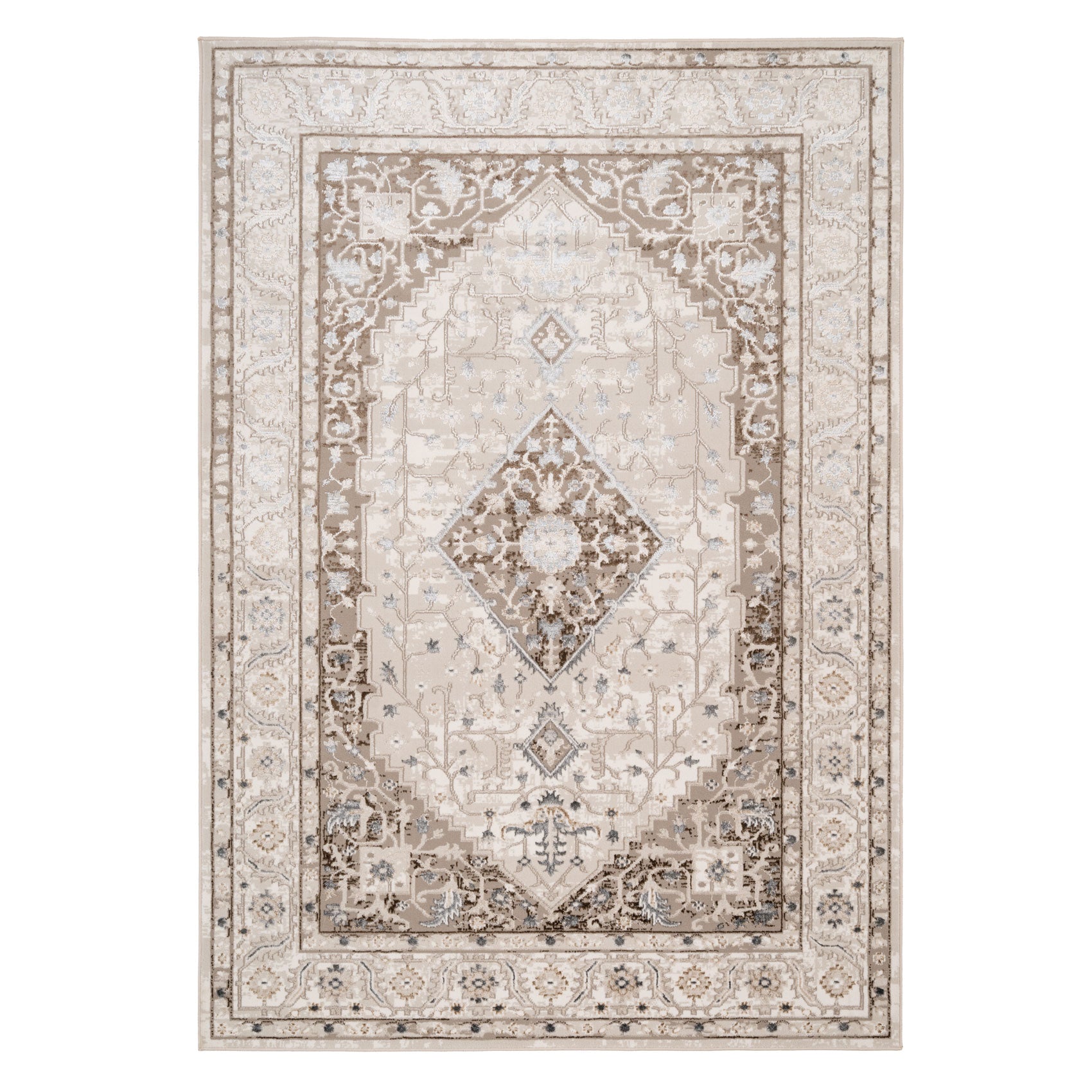 Cream Beige Medallion Rug - Artha