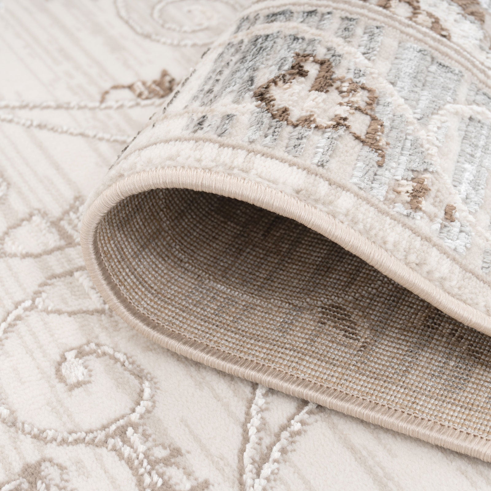 Elegant Floral Border Rug - Eshana