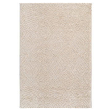 Warm White Tufted Diamond Rug - Elino
