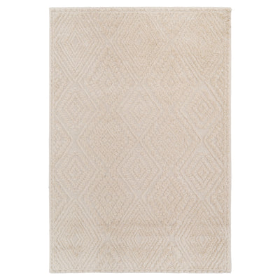 Warm White Tufted Diamond Rug - Elino