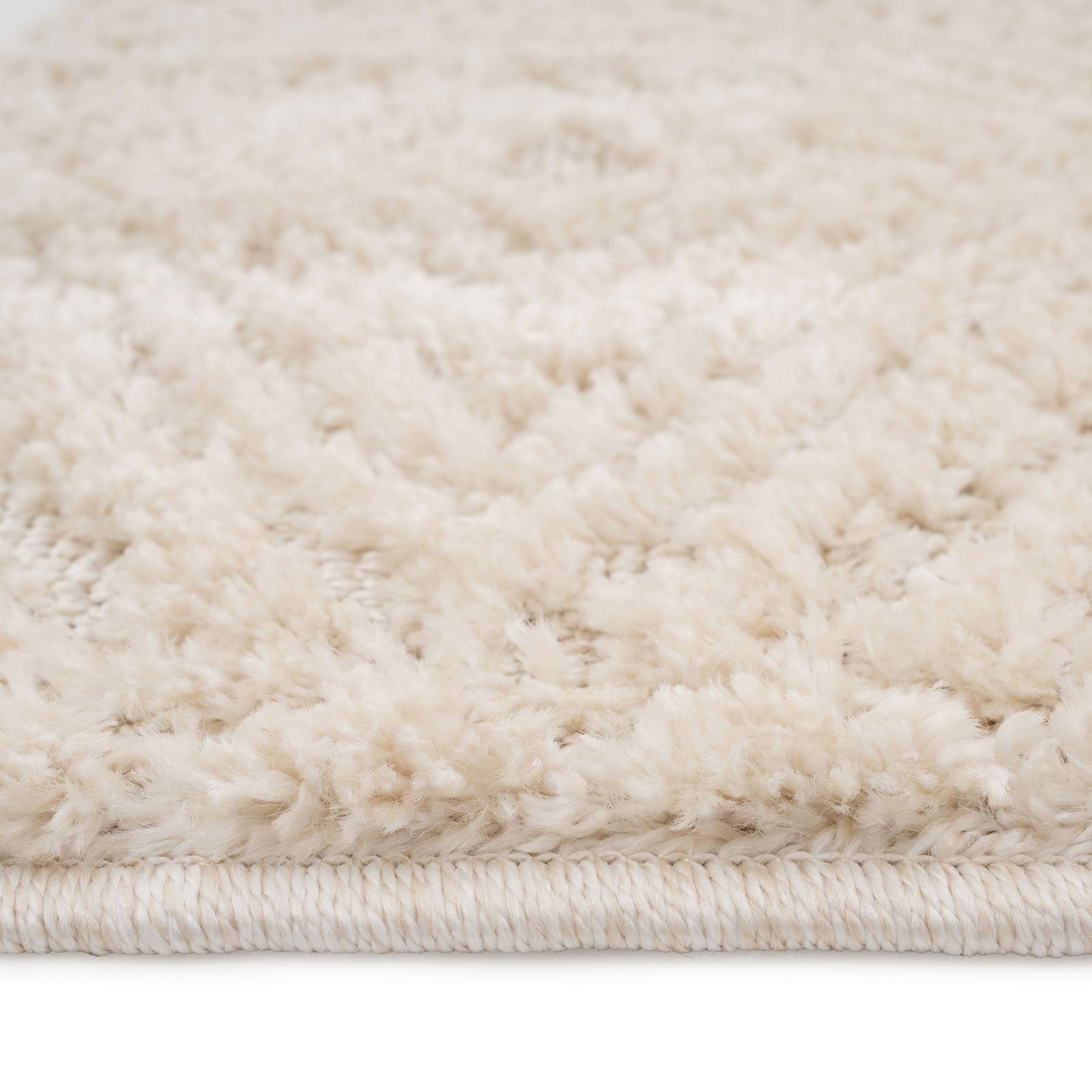 Warm White Tufted Diamond Rug - Elino