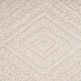 Warm White Tufted Diamond Rug - Elino