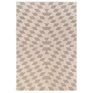 Beige White Rhombic Rug - Reva