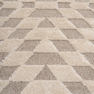 Beige White Rhombic Rug - Reva