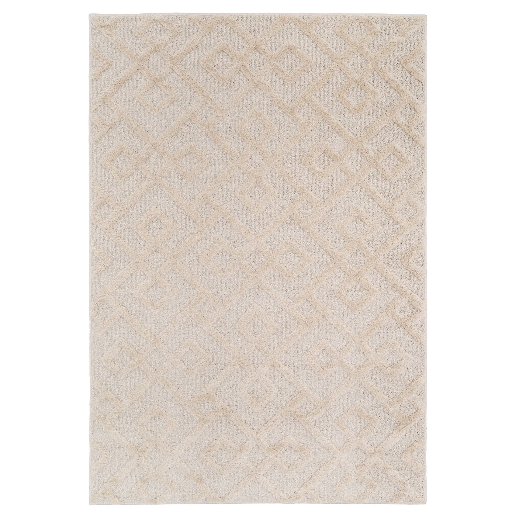 Warm White Interlocking Rug - Sade