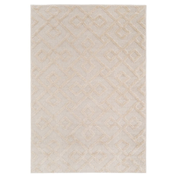 Warm White Interlocking Rug - Sade
