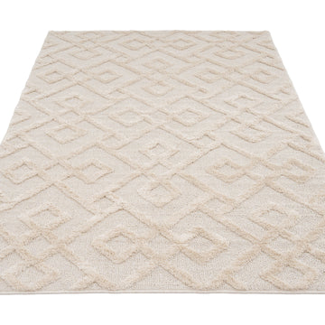 Warm White Interlocking Rug - Sade
