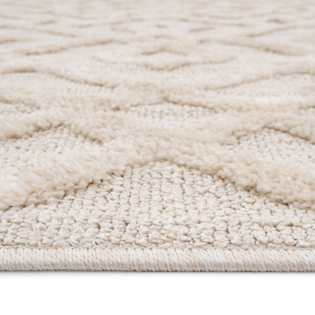 Warm White Interlocking Rug - Sade