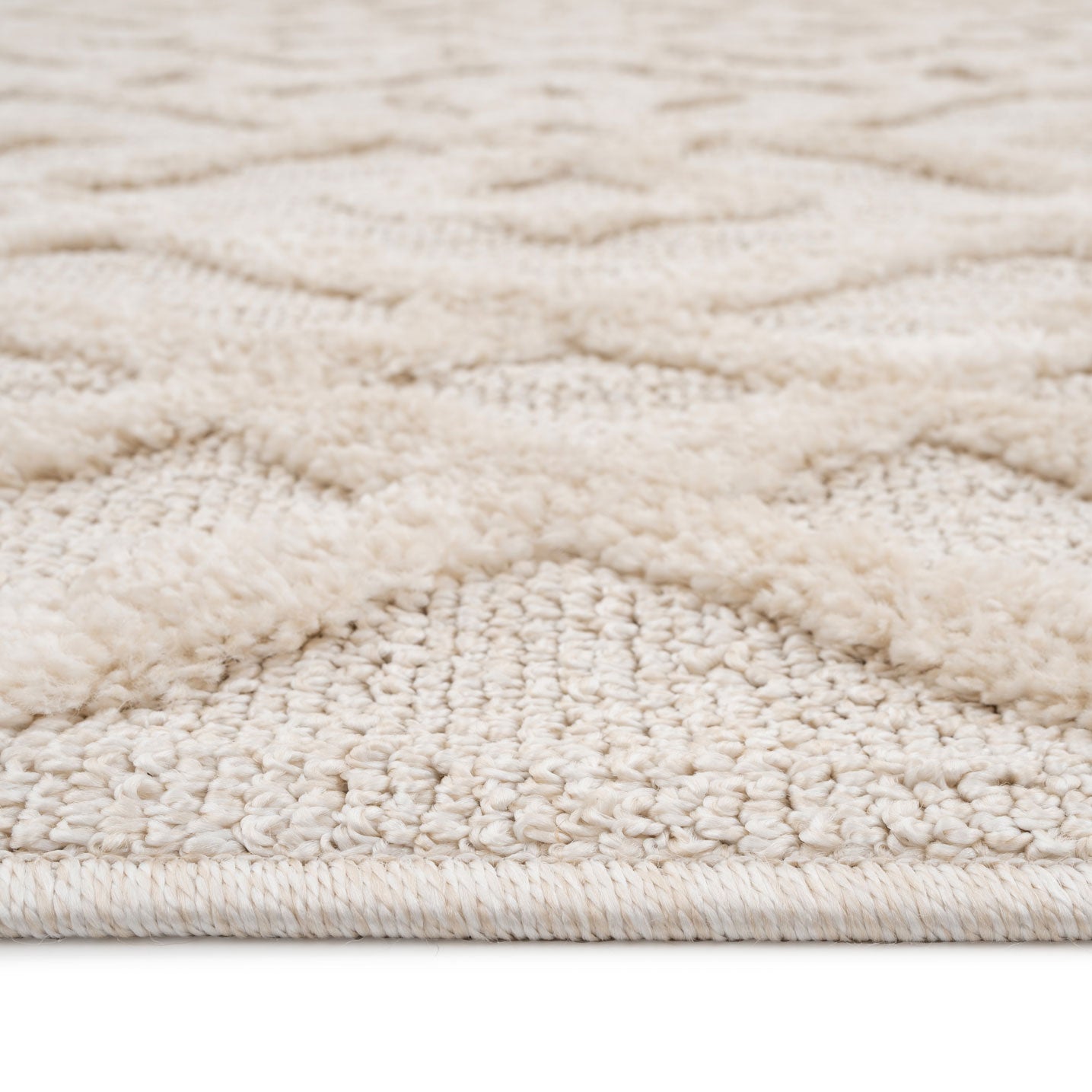 Warm White Interlocking Rug - Sade