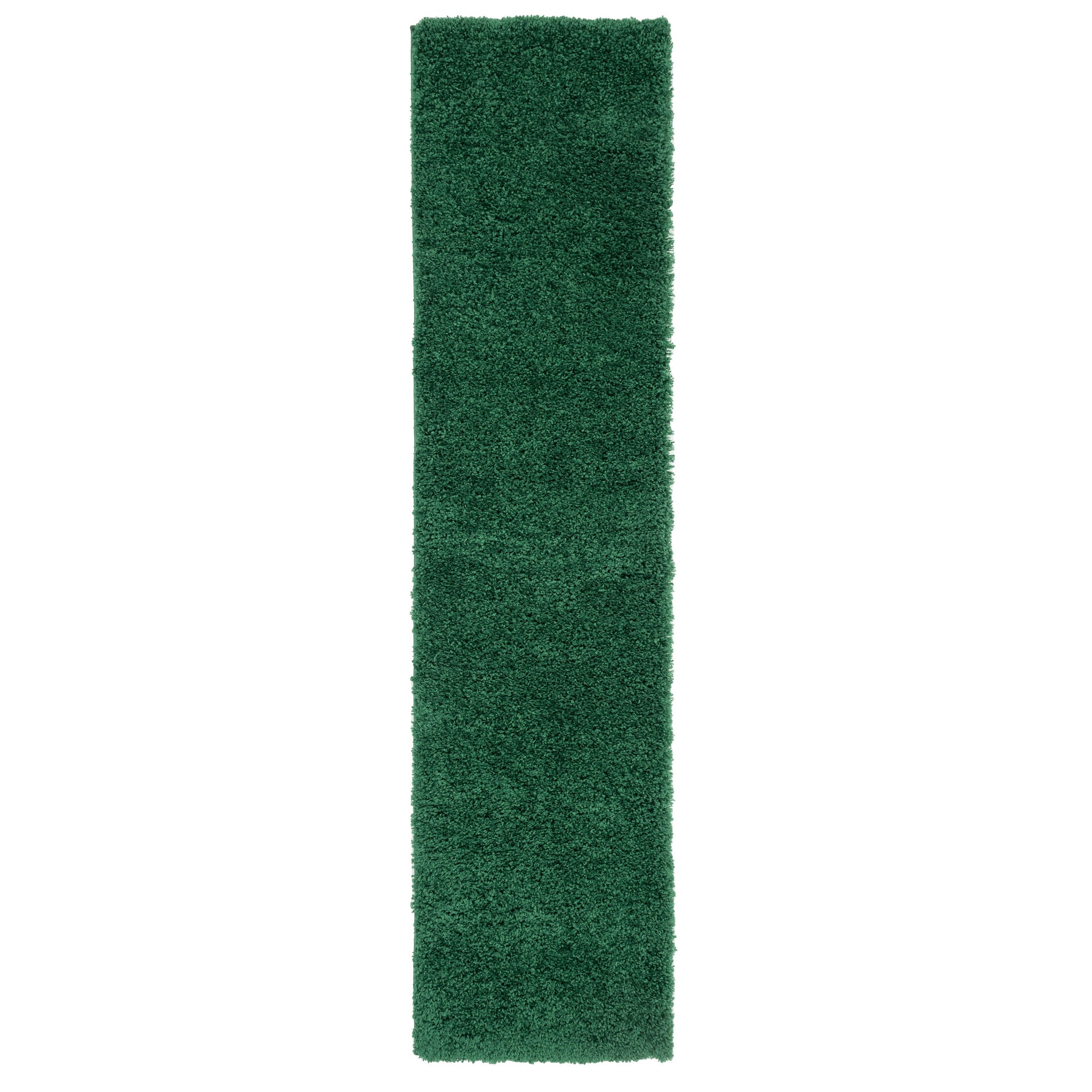 Super Soft Luxury Dark Green Shaggy Runner Rug