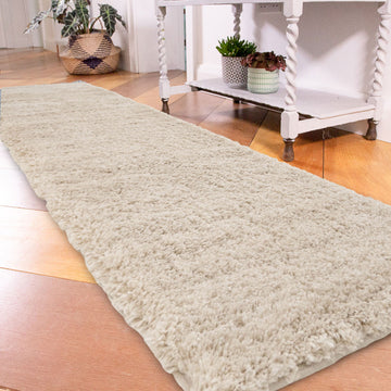 Super Soft Luxury Light Beige Shaggy Rug