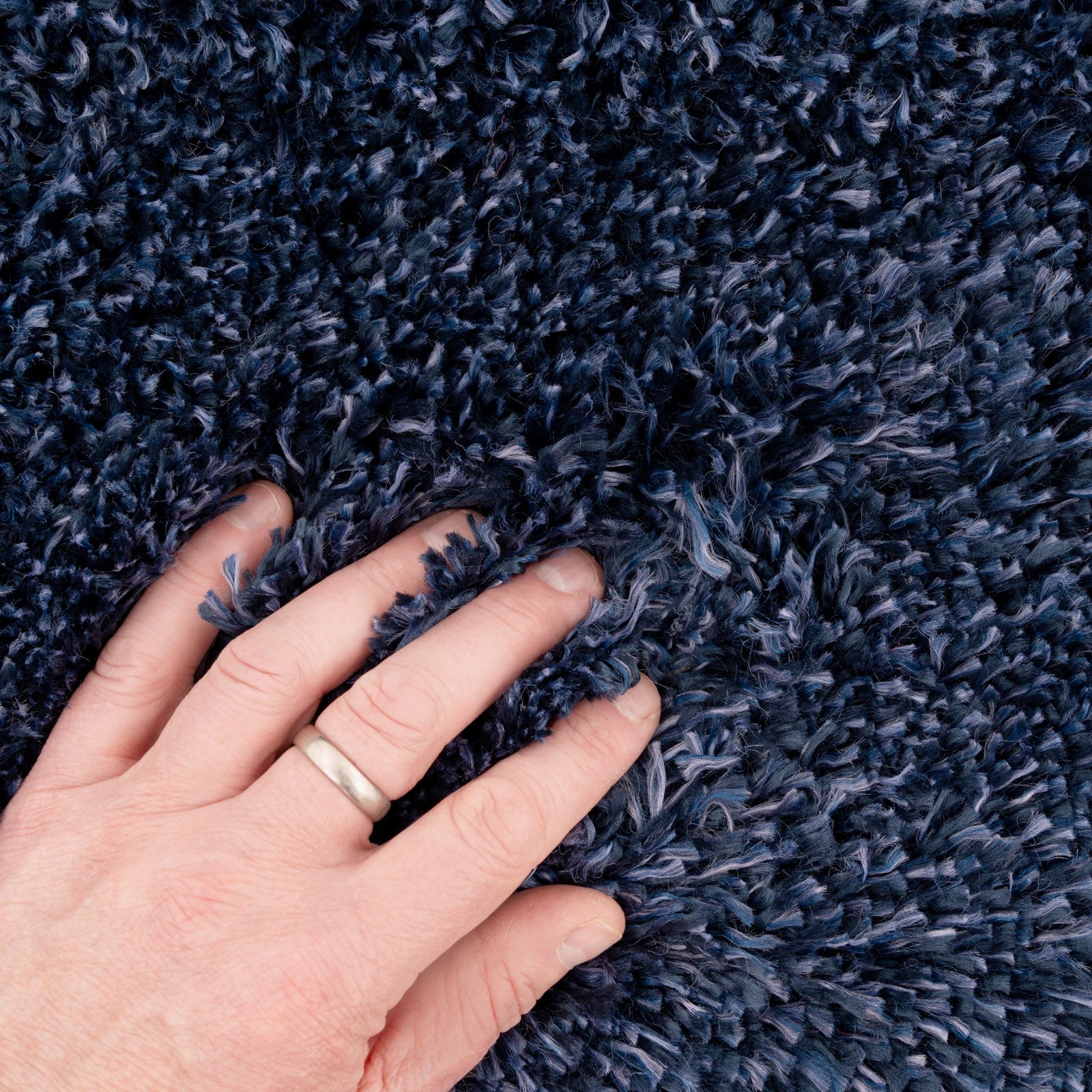 Soft Everyday Navy Shaggy Rug