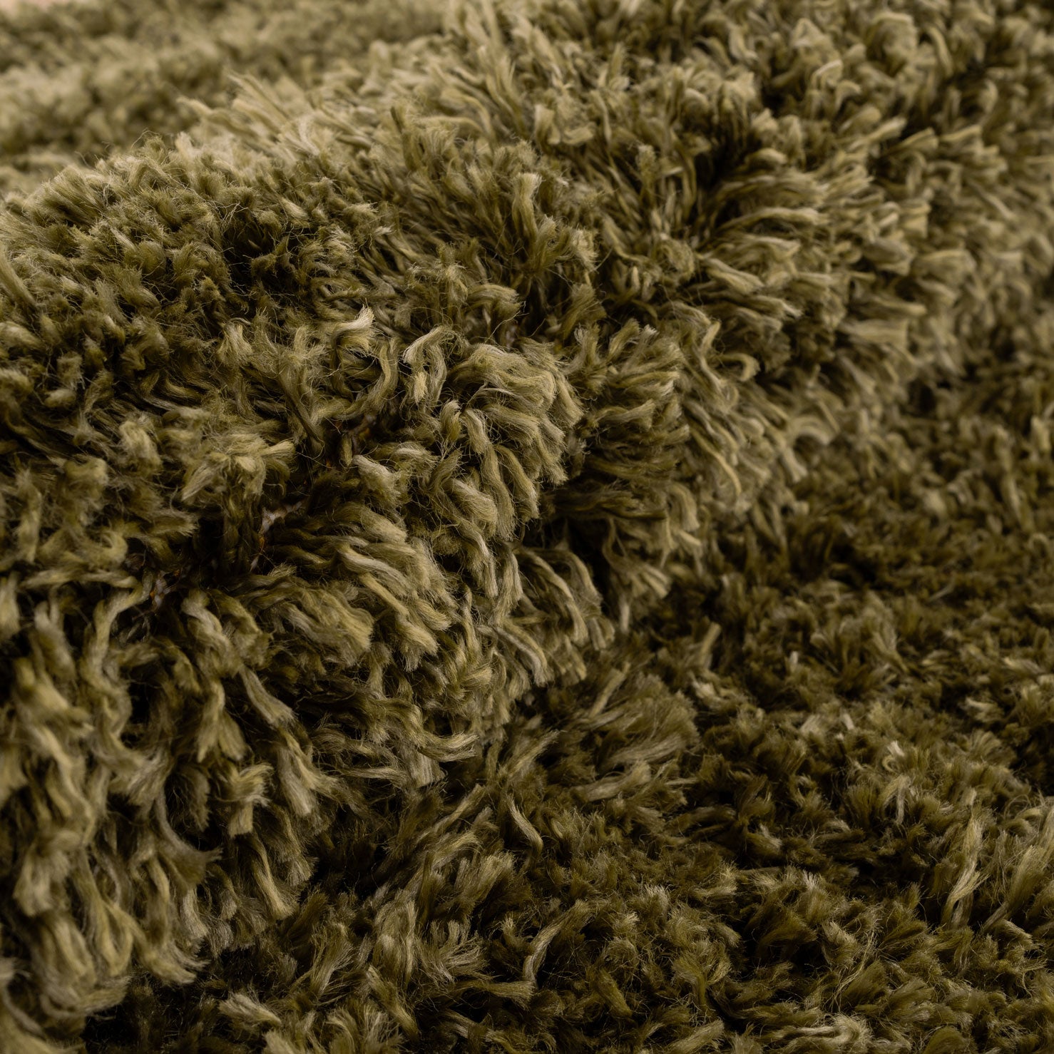 Soft Everyday Olive Green Shaggy Rug