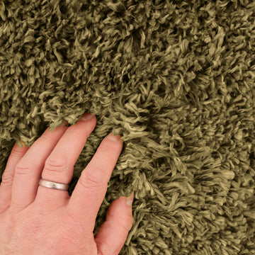Soft Everyday Olive Green Shaggy Rug