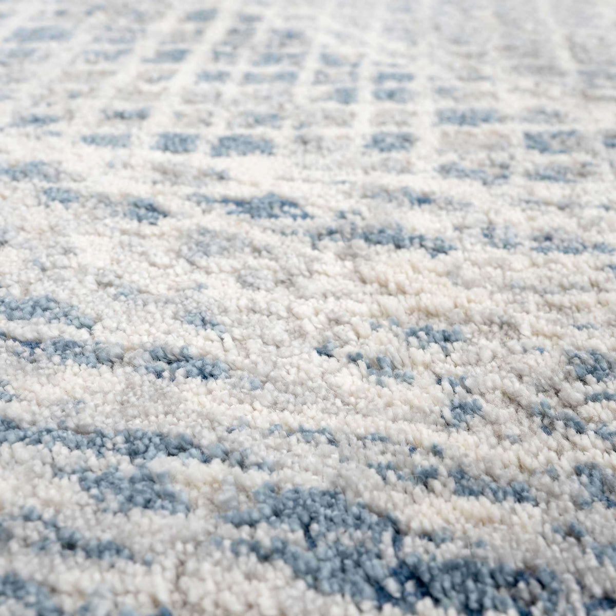 Modern Blue Distressed Abstract Living Room Rug