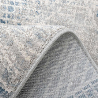 Modern Blue Distressed Abstract Living Room Rug