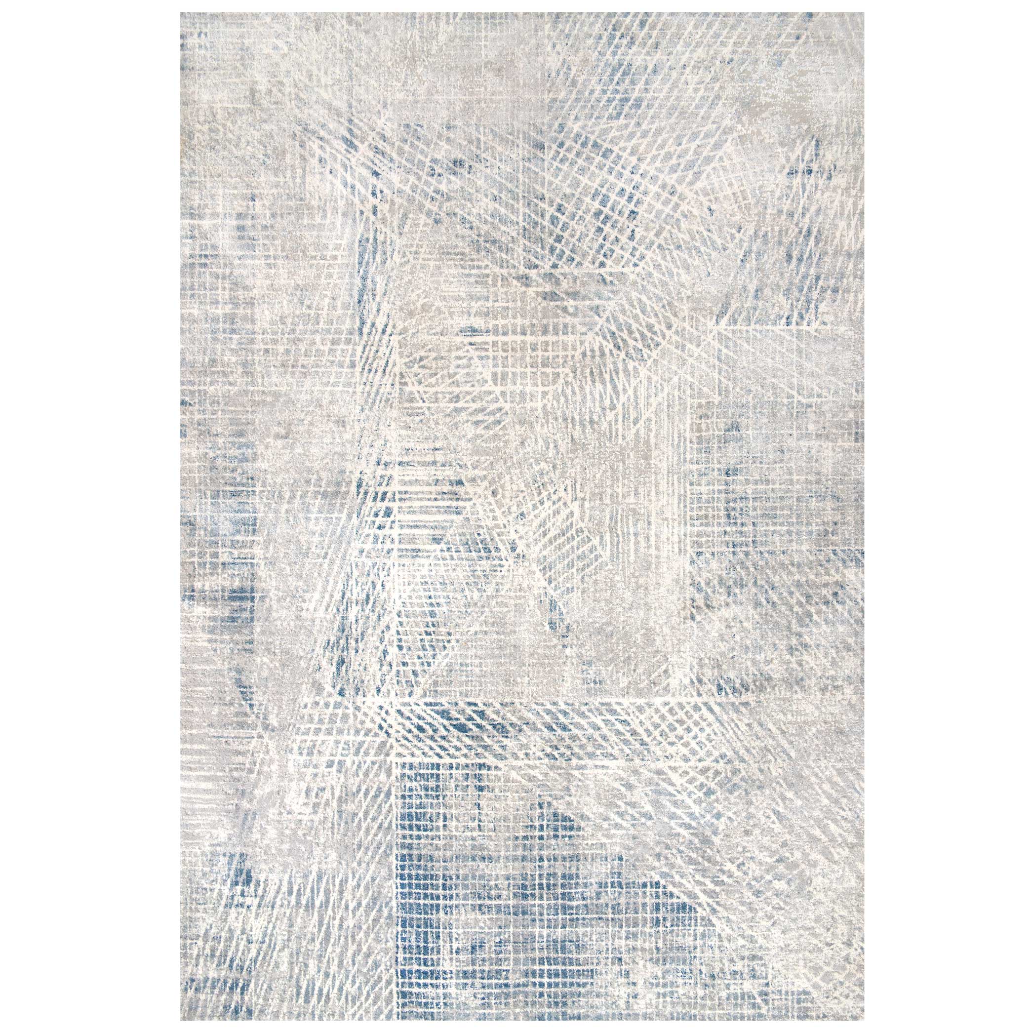 Modern Blue Distressed Abstract Living Room Rug - Astia | Living Room ...