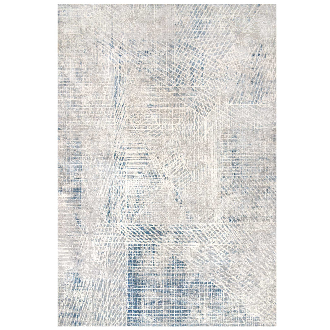 Modern Soft Grey Gold Distressed Abstract Living Room Rug Moonshine