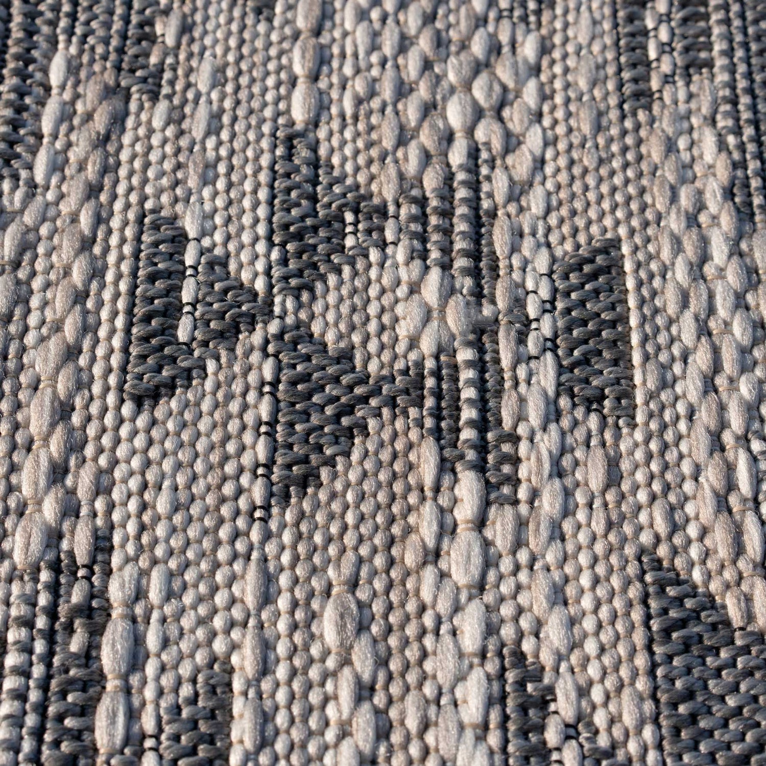 Grey Aztec Textured Flatweave Area Rug