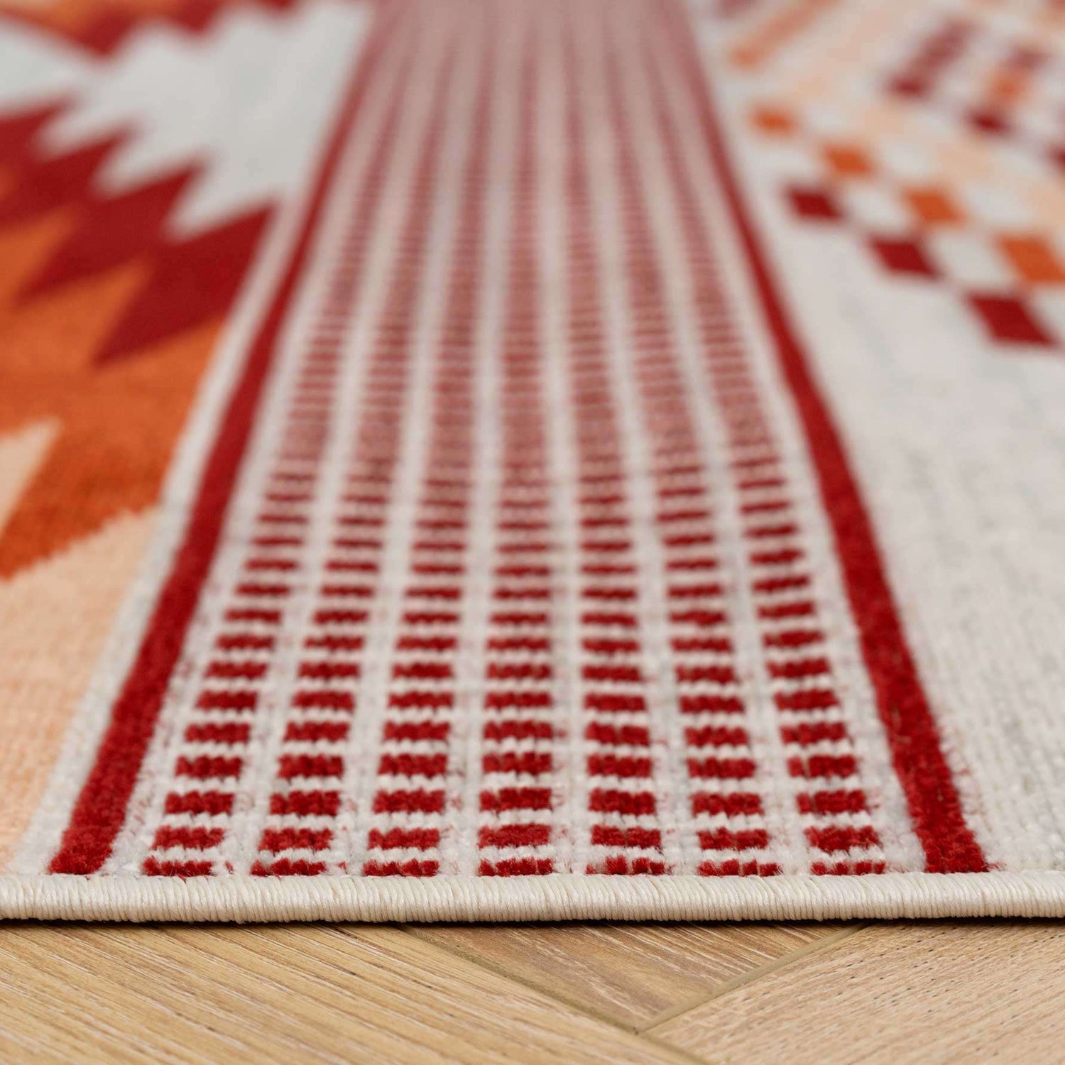 Burnt Orange Aztec Living Room Rug