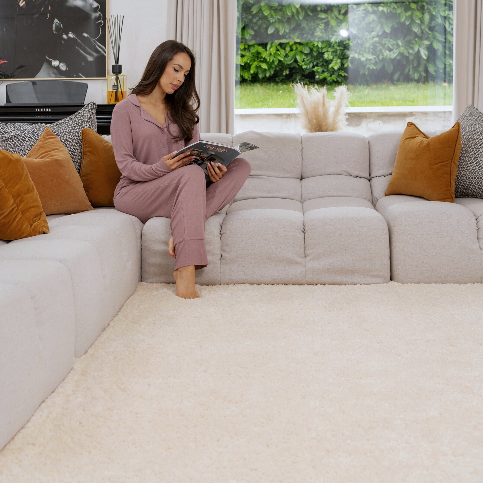Premium Washable Shaggy Cream Rug