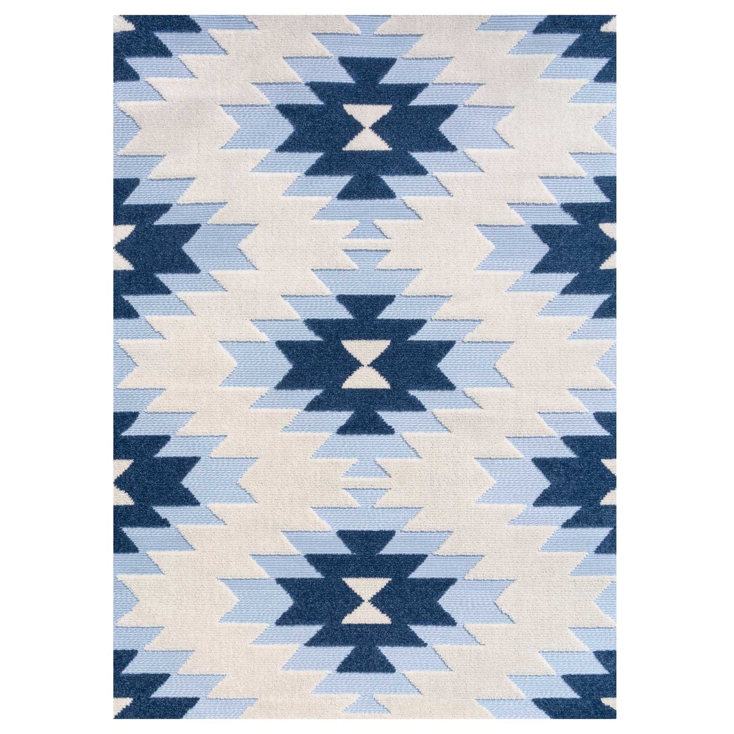 Light Blue Aztec Outdoor Area Rug | Living Room Rugs | Kukoon Rugs Online