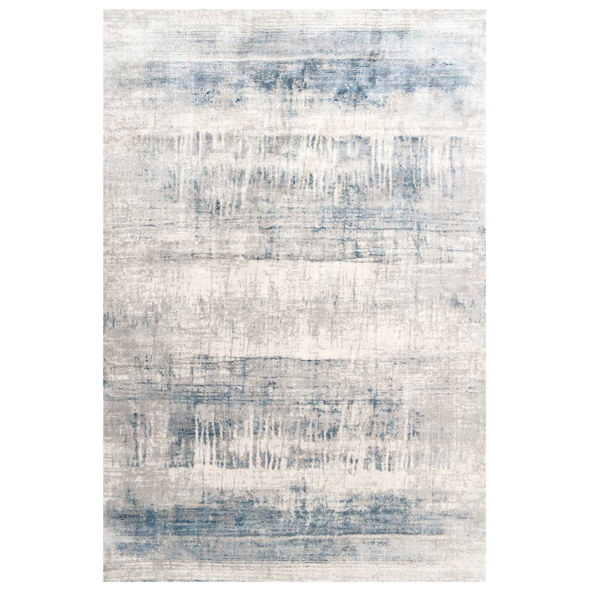 Soft Blue Distressed Abstract Living Room Area Rug