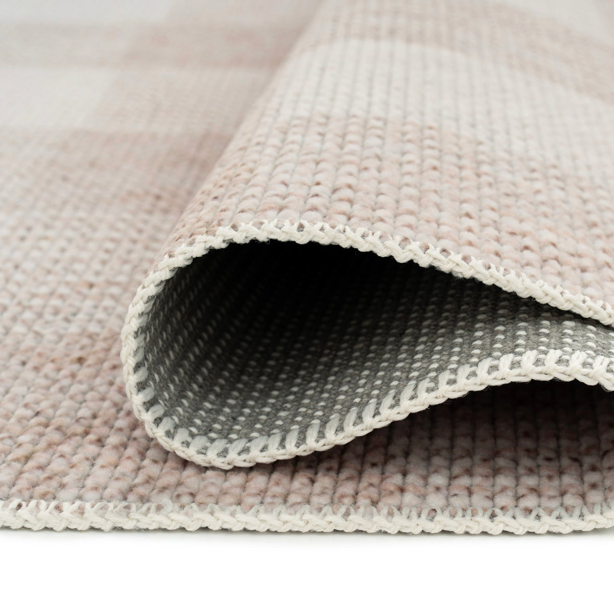 Beige Washable Checker Style Rug - Magda