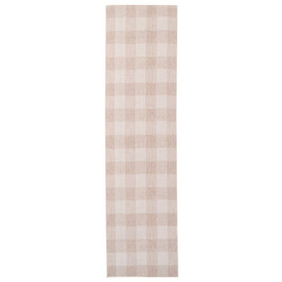 Washable Beige Cottage Style Runner - Magda