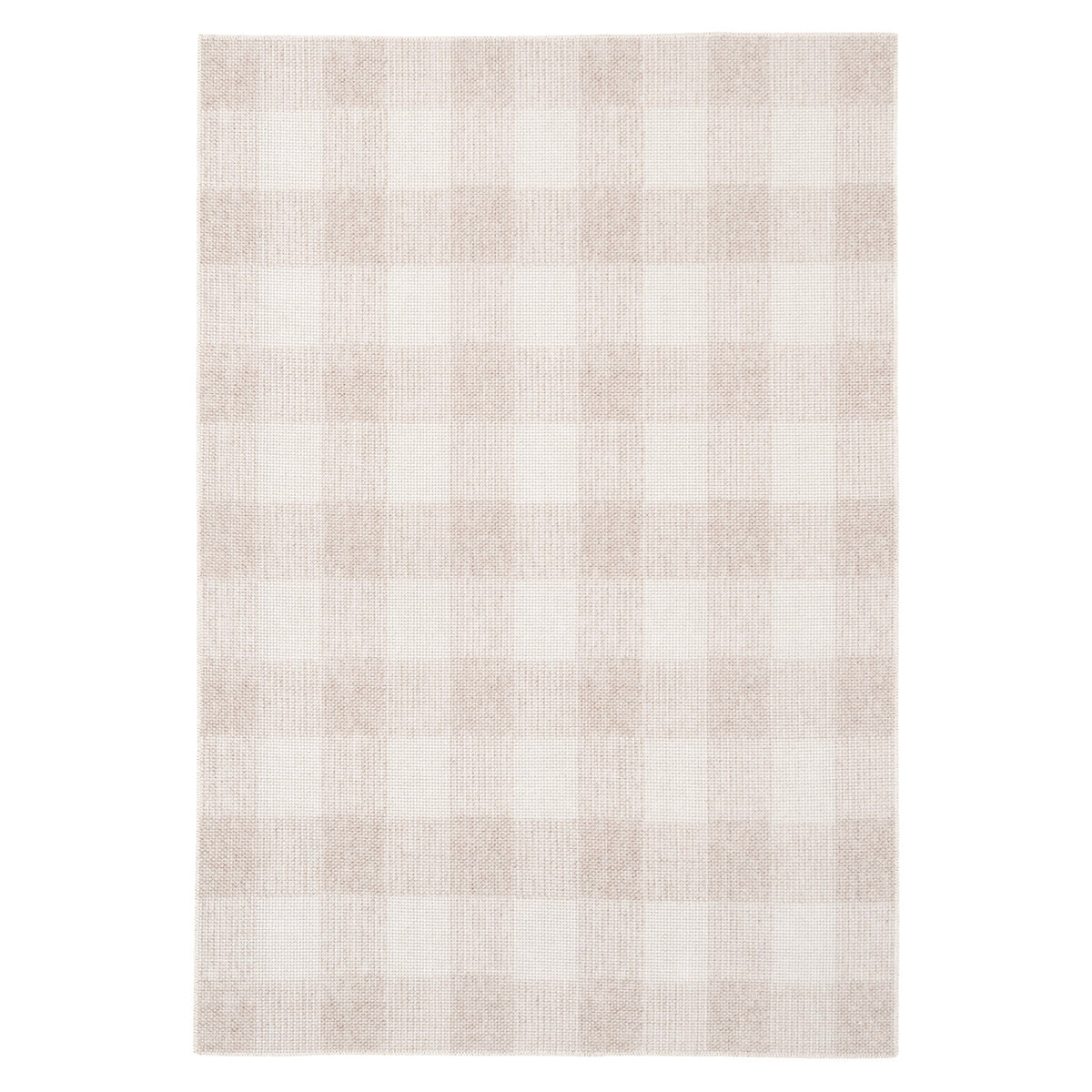 Beige Washable Checker Style Rug - Magda