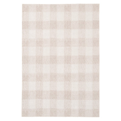 Beige Washable Checker Style Rug - Magda