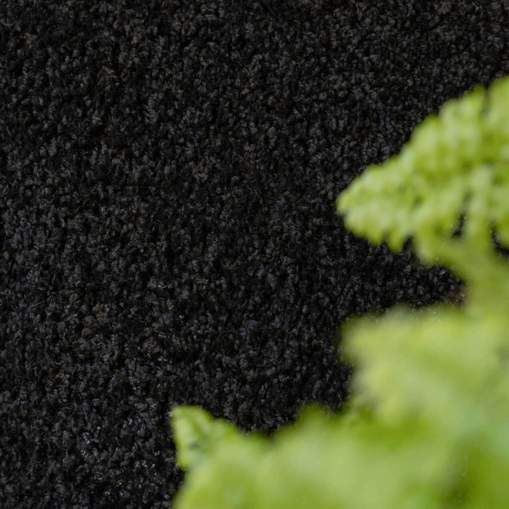 Super Soft Black Shaggy Runner Rug