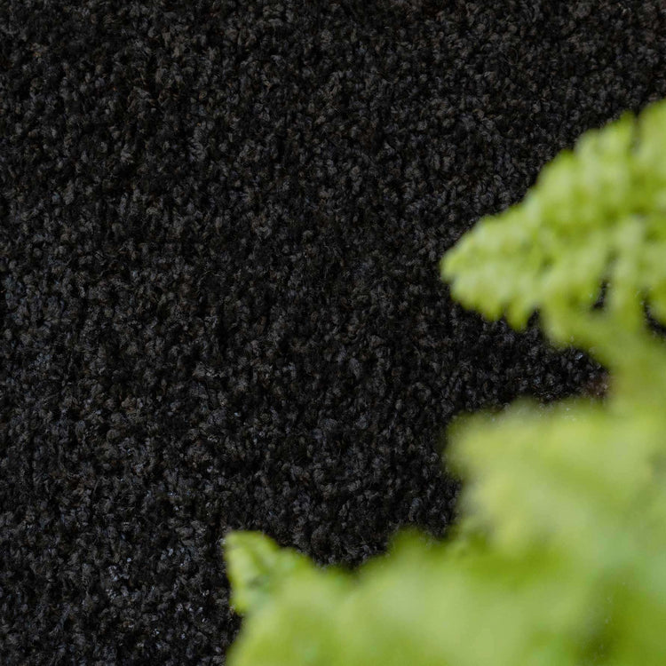 Super Soft Black Shaggy Runner Rug