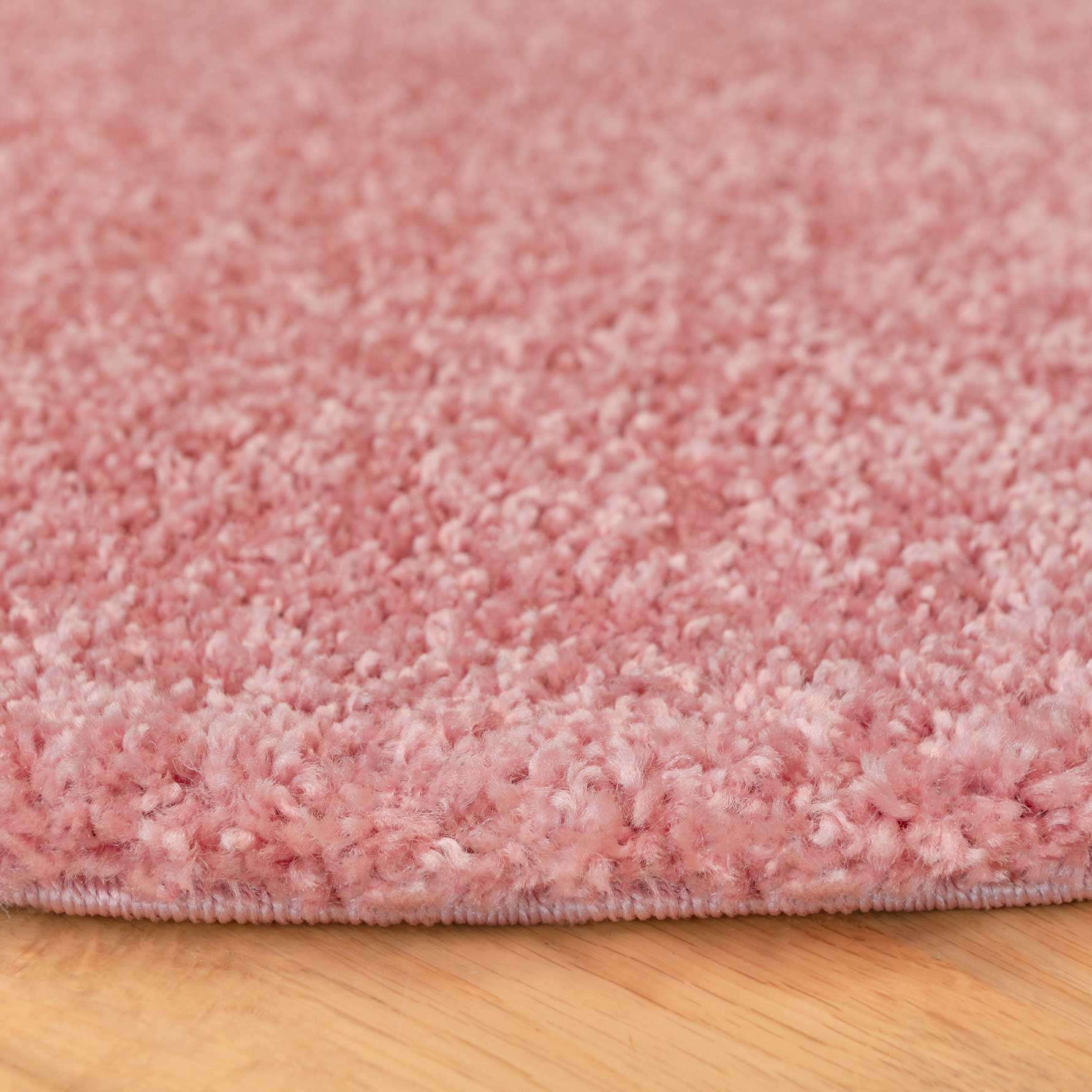 Blush Pink Shaggy Circle Rug