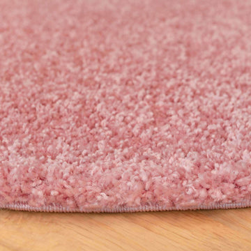 Blush Pink Shaggy Circle Rug