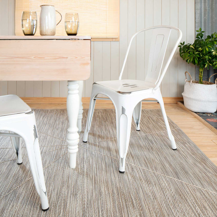 Beige Fractured Flatweave Area Rug