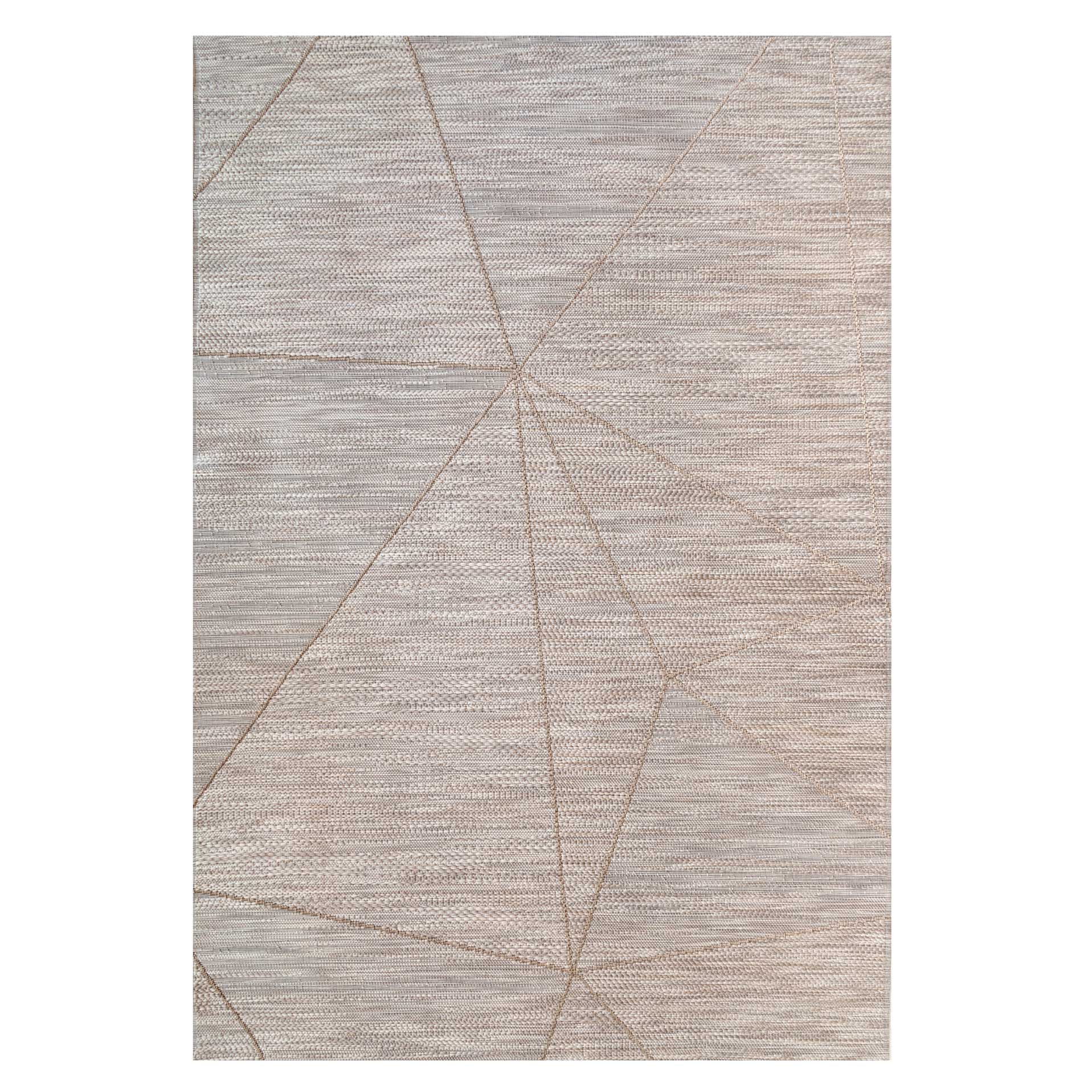 Beige Fractured Flatweave Area Rug