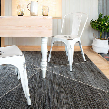 Grey Fractured Flatweave Area Rug