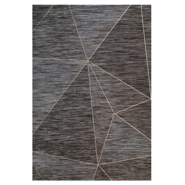 Grey Fractured Flatweave Area Rug