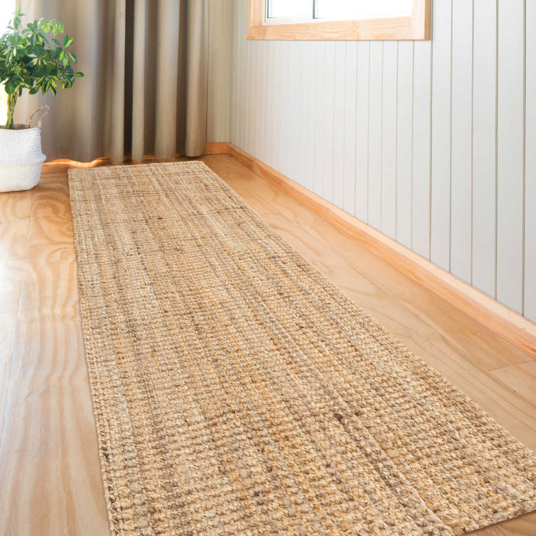 Rustic Jute Sisal Brown Natural Runner Rug
