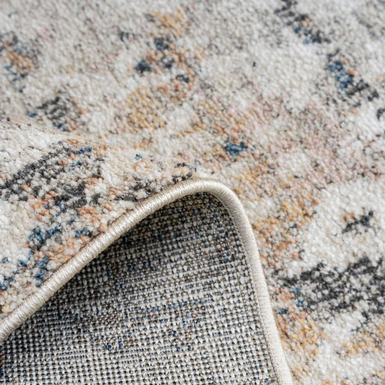 Distressed Grey Gold Diamond Area Rug