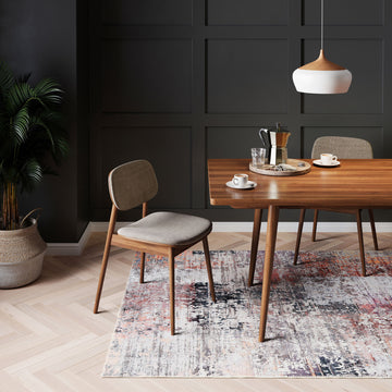 Flatwoven Washable Distressed Muted Coral Rug - Brady