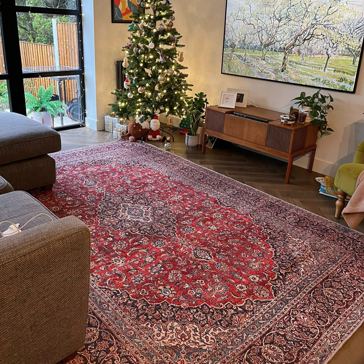 Flatwoven Washable Red Oriental Rug - Tullow