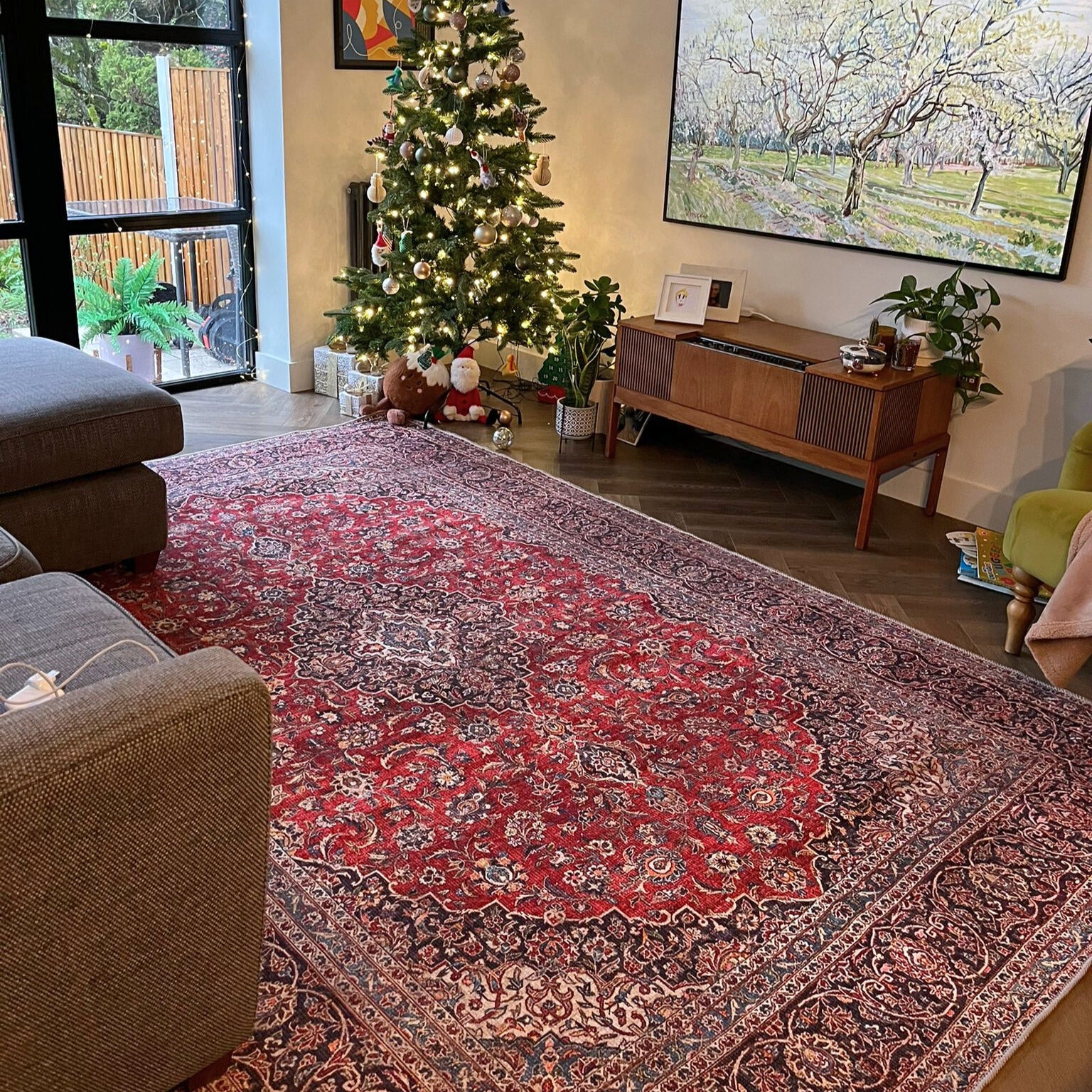 Flatwoven Washable Red Oriental Area Rug - Tullow