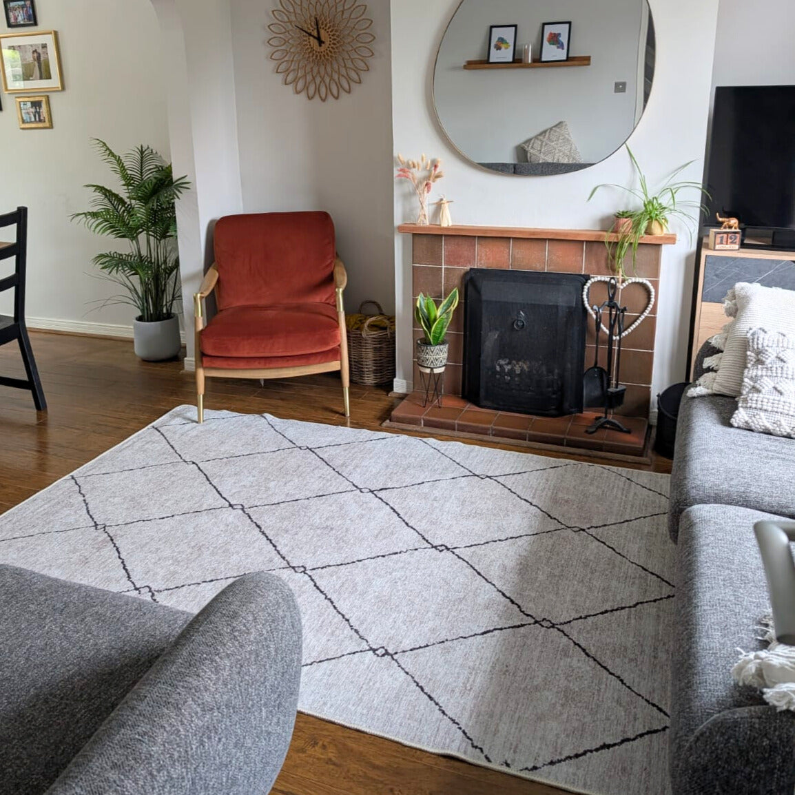 Washable Berber Trellis Rug - Sol