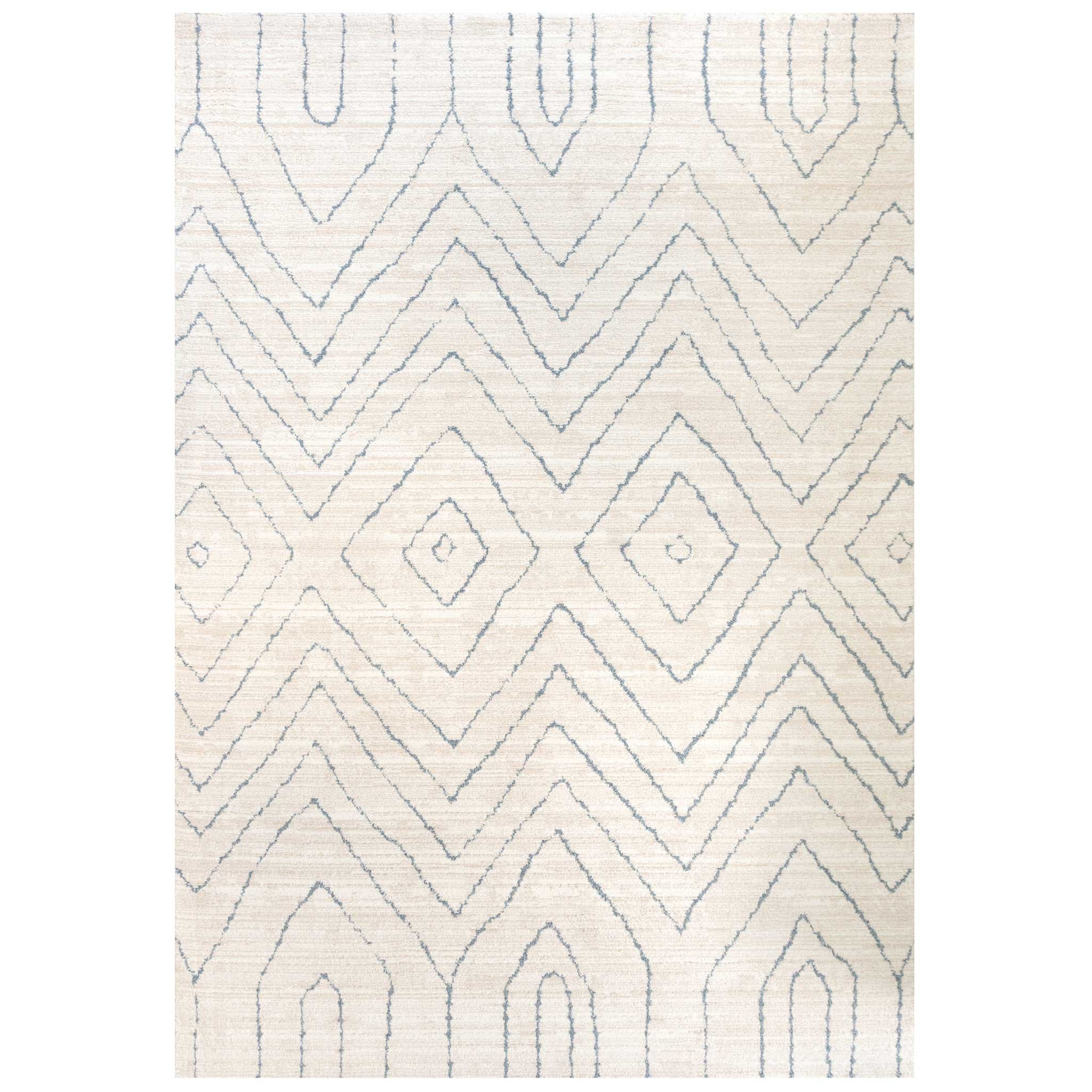 Cosy Soft Chevron Beige Moroccan Berber Bedroom Rug