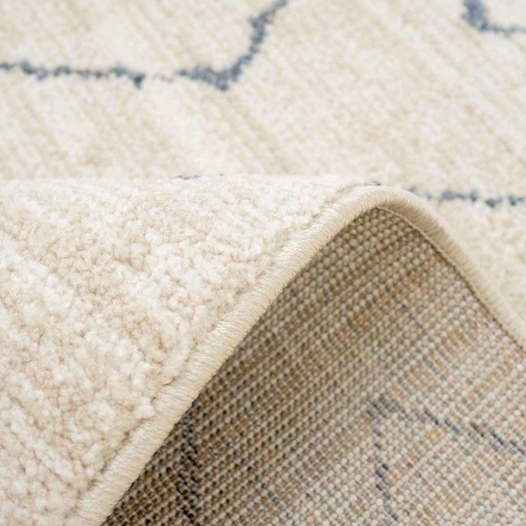 Cosy Soft Chevron Beige Moroccan Berber Bedroom Rug
