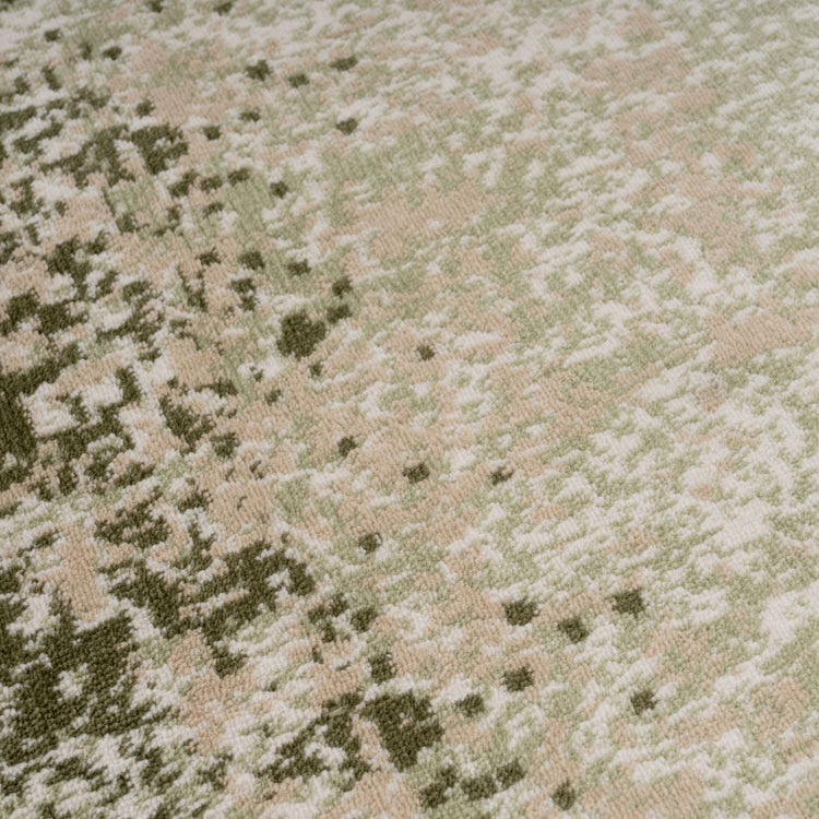 Green Earthy Pattern Rug Earthy Green Abstract Rug - Barrow | Living Room Rugs | Kukoon Rugs Online