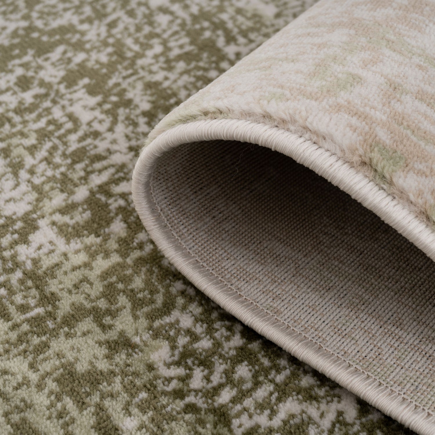 Green Earthy Pattern Rug Earthy Green Abstract Rug - Barrow | Living Room Rugs | Kukoon Rugs Online