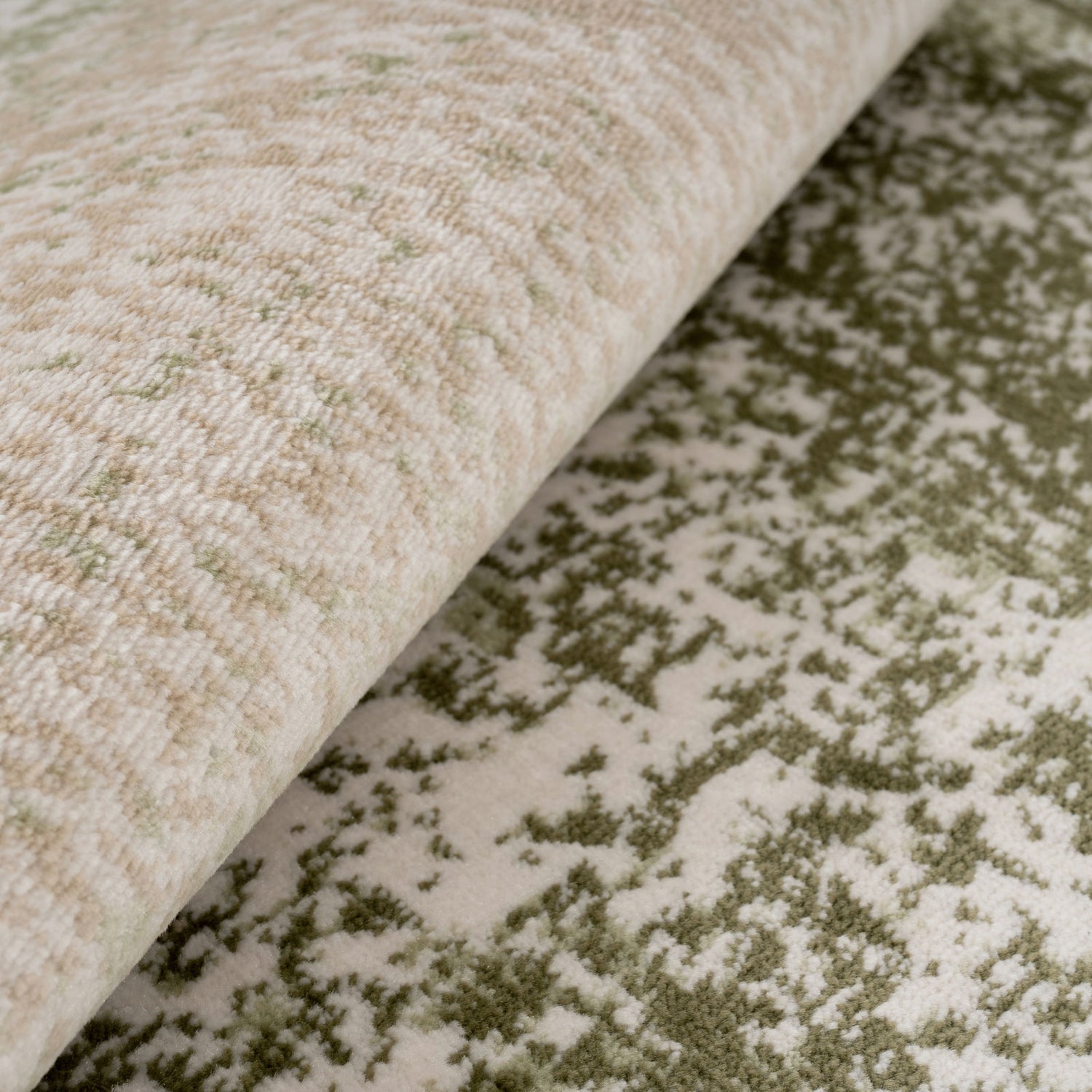 Green Earthy Pattern Rug Earthy Green Abstract Rug - Barrow | Living Room Rugs | Kukoon Rugs Online